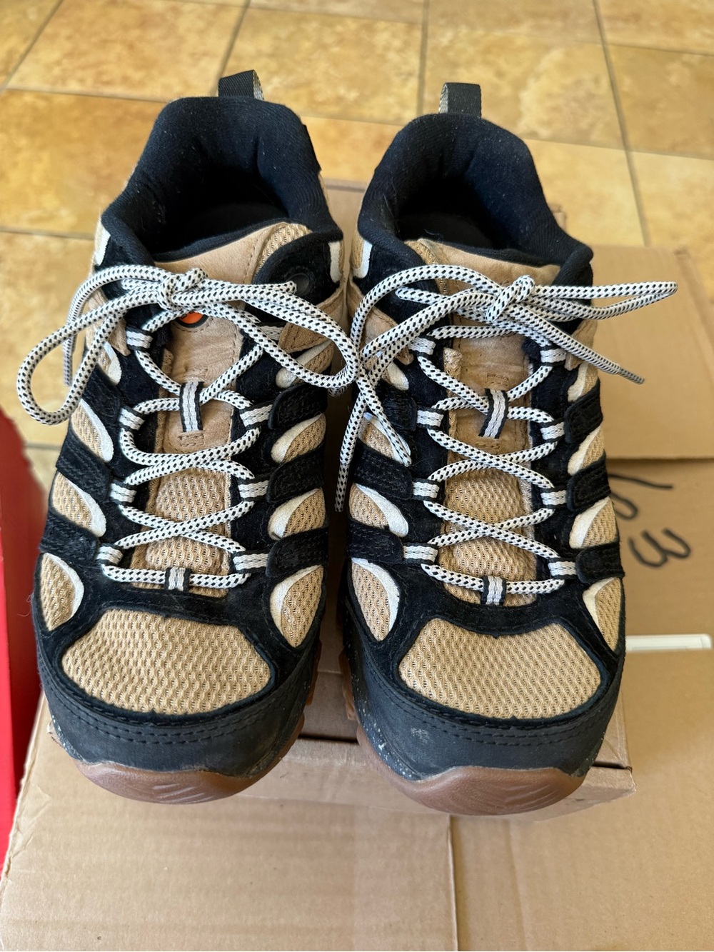 Merrell Black and Tan Trail Athletic Shoes